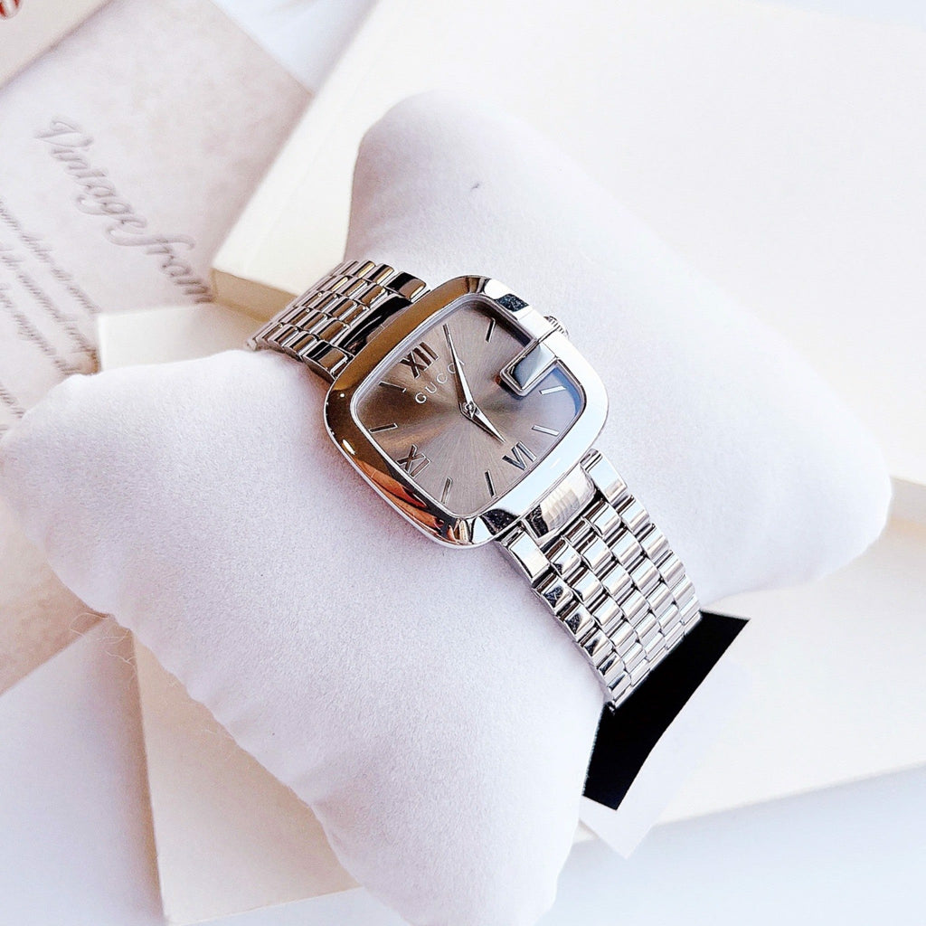Gucci G-Gucci Brown Dial Silver Steel Strap Watch For Women - YA125413 Buy Now By Gucci