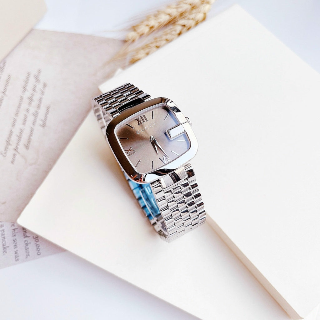 Gucci G-Gucci Brown Dial Silver Steel Strap Watch For Women - YA125413 Buy Now By Gucci