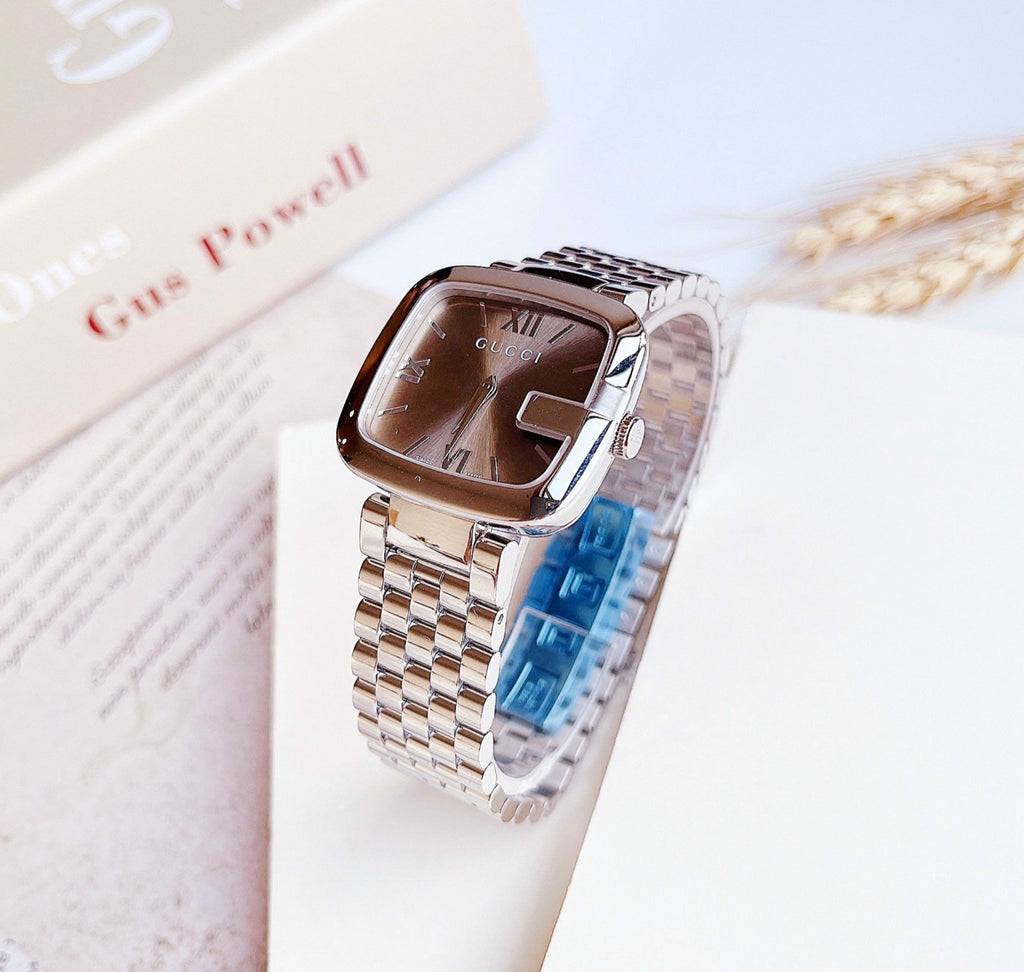 Gucci G-Gucci Brown Dial Silver Steel Strap Watch For Women - YA125413 Buy Now By Gucci