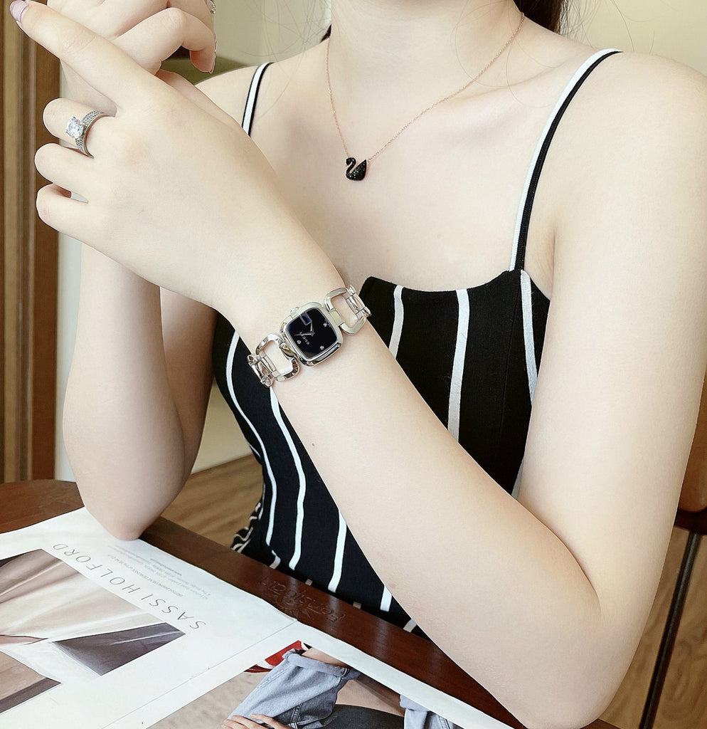 Gucci G Diamonds Black Dial Silver Steel Strap Watch For Women - YA125509 Buy Now By Gucci