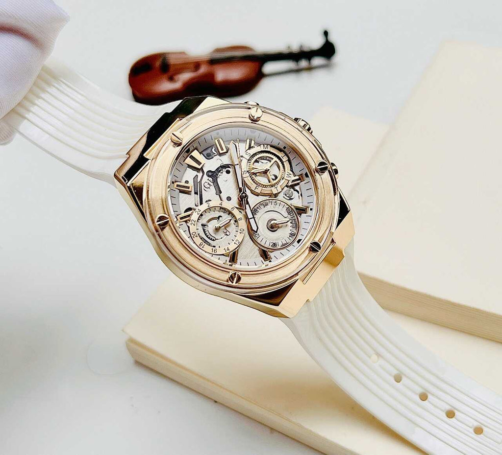 Guess Athena White Dial White Rubber Strap Watch for Women - GW0409L2 Buy Now By Guess