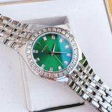 Bulova Phantom Classic Baguette Green Dial Silver Steel Strap Watch for Men - 96A253 Buy Now By Bulova