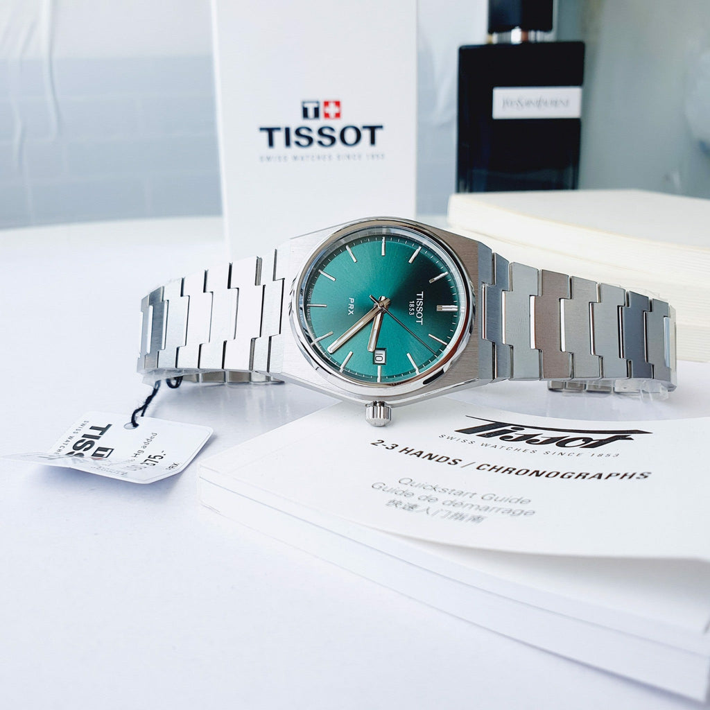 Tissot PRX Green Dial Silver Steel Strap Watch For Men - T137.410.11.091.00 Buy Now By Tissot