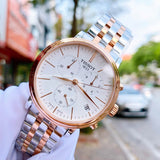 Tissot Carson Premium Chronograph White Dial Two Tone Steel Strap Watch For Men - T122.417.22.011.00 Buy Now By Tissot