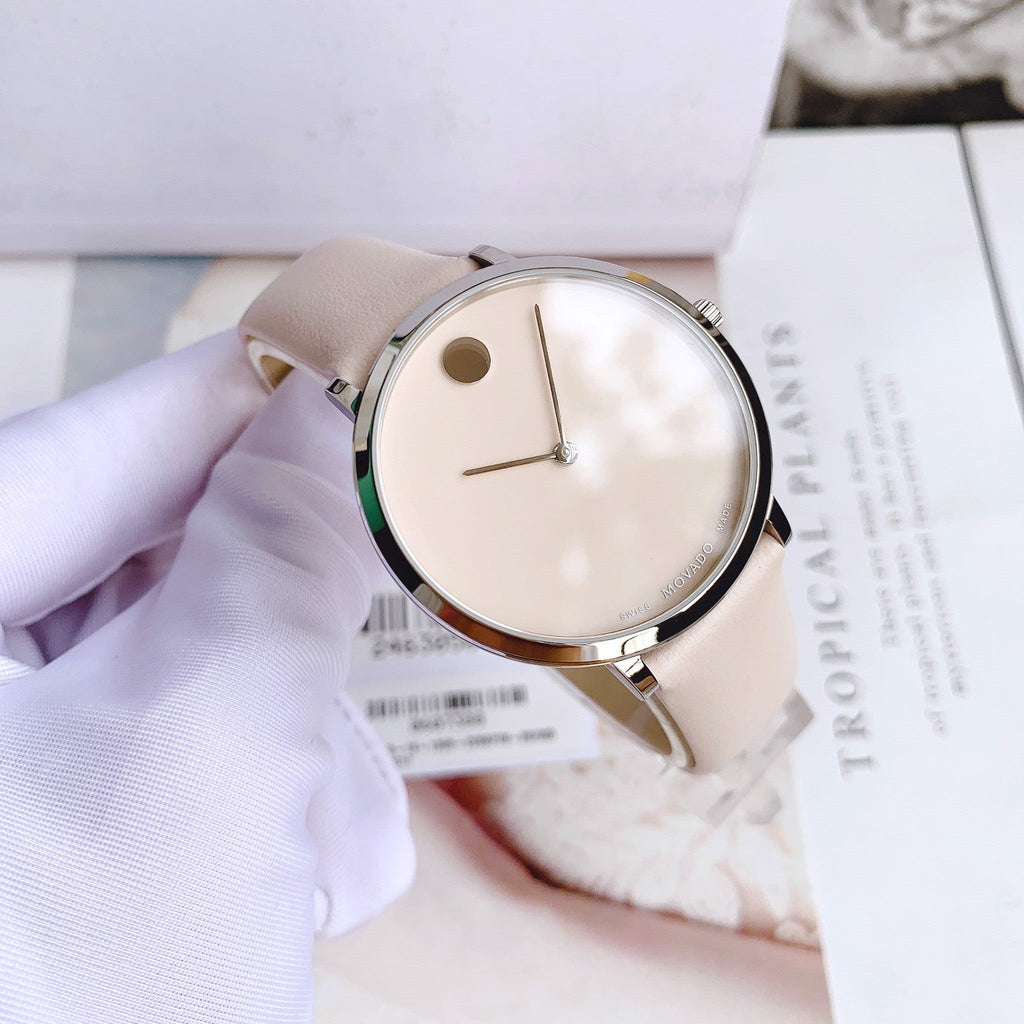 Movado 70th Anniversary Limited Edition White Dial White Leather Strap Watch For Women - 0607138 Buy Now By Movado
