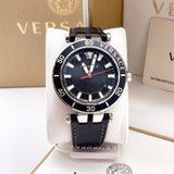 Versace Greca Sport Quartz Black Dial Black Leather Strap Watch For Men - VEZ300221 Buy Now By Versace
