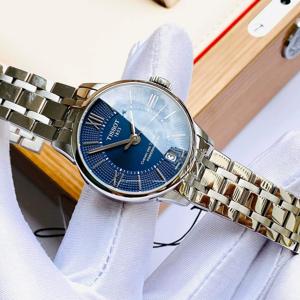 Tissot Chemin Des Tourelles Powermatic 80 Lady Blue Dial Silver Steel Strap Watch For Women - T099.207.11.048.00 Buy Now By Tissot