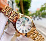 Tissot T Wave Mother of Pearl Dial Rose Gold Steel Strap Watch For Women - T112.210.33.113.00 Buy Now By Tissot