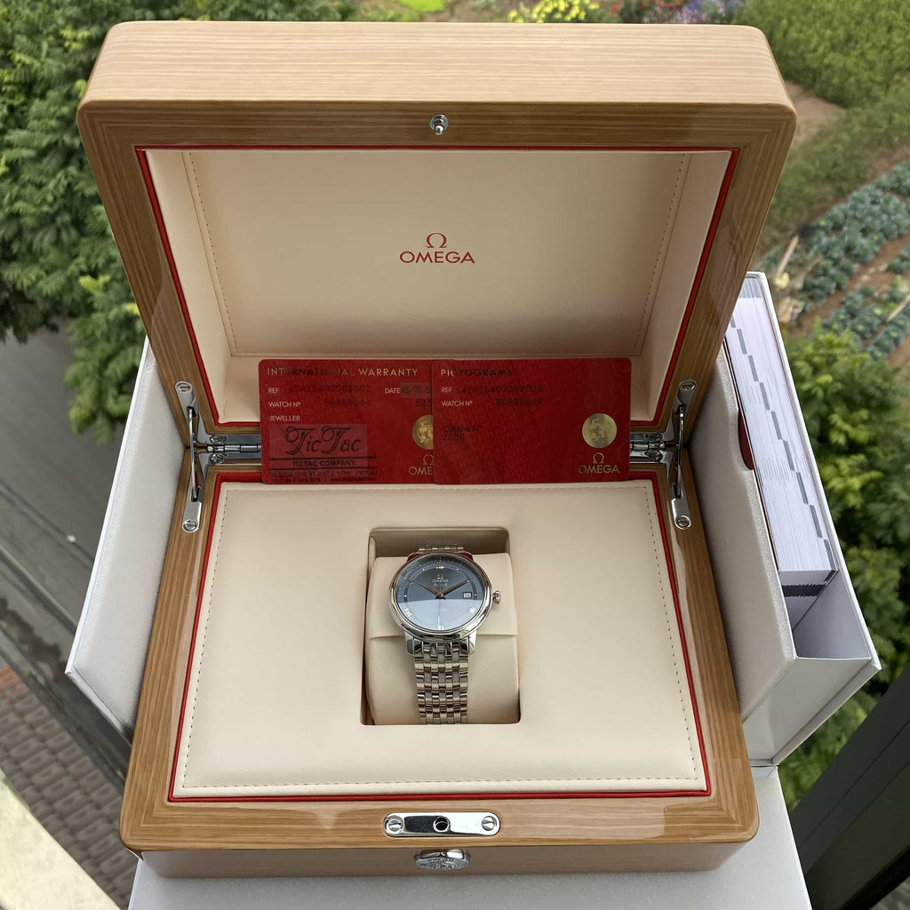 Omega De Ville Prestige Co-Axial Blue Dial Silver Steel Strap Watch for Men - 424.10.40.20.03.002 Buy Now By Omega