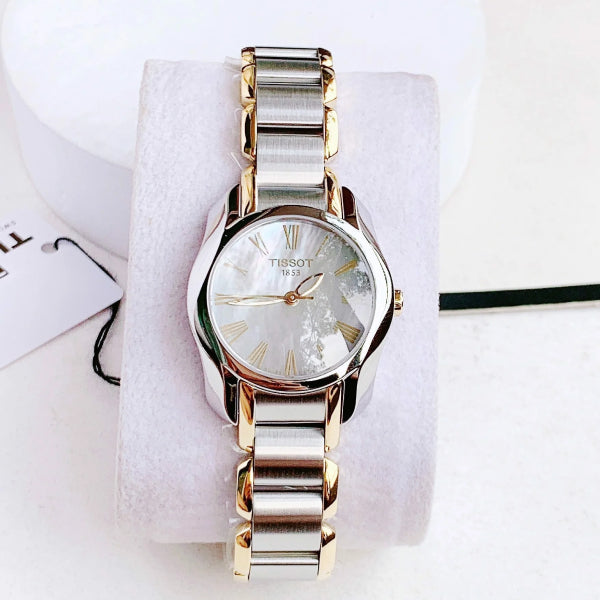 Tissot T Wave Mother of Pearl Dial Two Tone Steel Strap Watch for Women - T023.210.22.117.00 Buy Now By Tissot