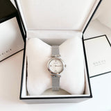 Gucci Diamantissima Quartz Diamonds Mother of Pearl Dial Silver Mesh Bracelet Watch for Women - YA141504 Buy Now By Gucci