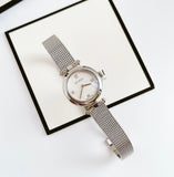 Gucci Diamantissima Quartz Diamonds Mother of Pearl Dial Silver Mesh Bracelet Watch for Women - YA141504 Buy Now By Gucci