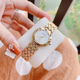 Versace V-Flare Quartz Silver Dial Gold Steel Strap Watch for Women - VEBN00718 Buy Now By Versace