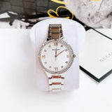 Bulova Crystal Collection Mother of Pearl Dial Silver Steel Strap Watch for Women - 96L263 Buy Now By Bulova