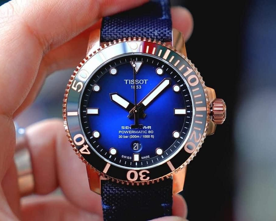 Tissot Seastar 1000 Powermatic 80 Blue Dial Blue Nylon Strap Watch for Men - T120.407.37.041.00 Buy Now By Tissot