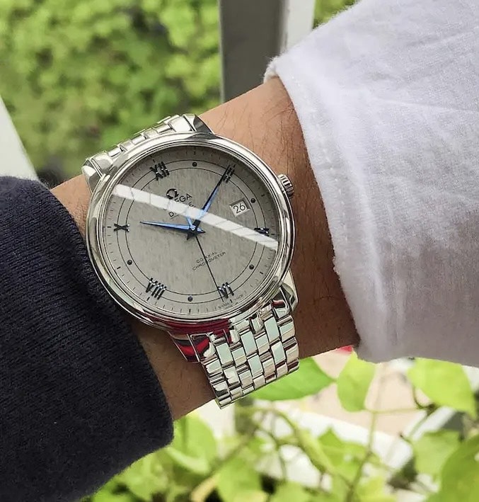 Omega De Ville Prestige Co-Axial Grey Dial Silver Steel Strap Watch for Men - 424.10.40.20.06.002 Buy Now By Omega