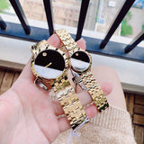 Movado Veturi Black Dial Gold Steel Strap Watch for Women - 0606935 Buy Now By Movado