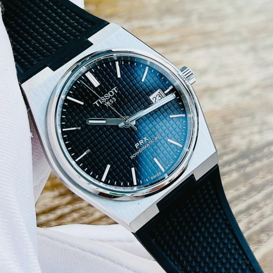 Tissot PRX Powermatic 80 Black Dial Black Rubber Strap Watch for Men - T137.407.17.051.00 Buy Now By Tissot