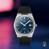 Tissot PRX Powermatic 80 Blue Dial Black Rubber Strap Watch for Men - T137.407.17.041.00 Buy Now By Tissot
