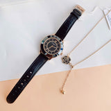 Swarovski Octea Lux Black Dial Black Leather Strap Watch for Women - 5414410 Buy Now By Swarovski