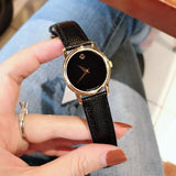 Movado Museum Black Dial Black Leather Strap Watch For Women - 2100006 Buy Now By Movado