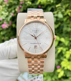 Tissot T Classic Carson Premium Automatic White Dial Rose Gold Steel Strap Watch for Men - T122.407.33.031.00 Buy Now By Tissot