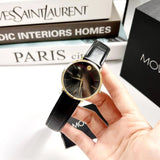 Movado Ultra Slim Black Dial Black Leather Strap Watch For Men - 0607087 Buy Now By Movado