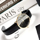 Movado Ultra Slim Black Dial Black Leather Strap Watch For Men - 0607087 Buy Now By Movado