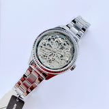 Fossil Rye Automatic Skeleton Silver Dial Silver Steel Strap Watch for Women - BQ3753 Buy Now By Fossil
