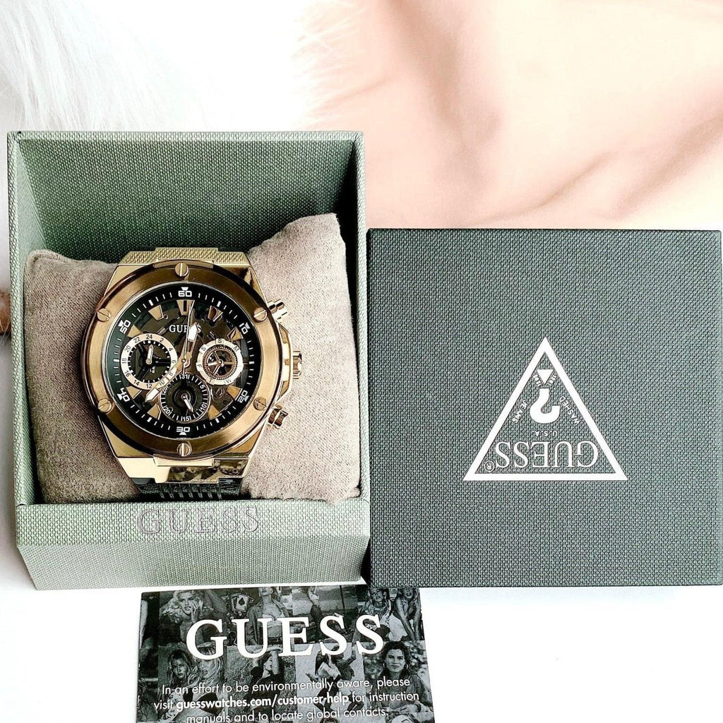 Guess Poseidon Chronograph Black Dial Black Silicone Strap Watch For Men - GW0425G1 Buy Now By Guess