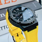 Salvatore Ferragamo F-80 Classic Black Dial Yellow Rubber Strap Watch for Men - SFHY01522 Buy Now By Salvatore Ferragamo