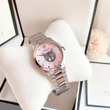 Gucci G Timeless Quartz Mother of Pearl Pink Dial Silver Steel Strap Watch for Women - YA1264166 Buy Now By Gucci