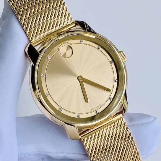 Movado Bold Diamonds Gold Dial Gold Mesh Bracelet Watch For Men - 3600460 Buy Now By Movado