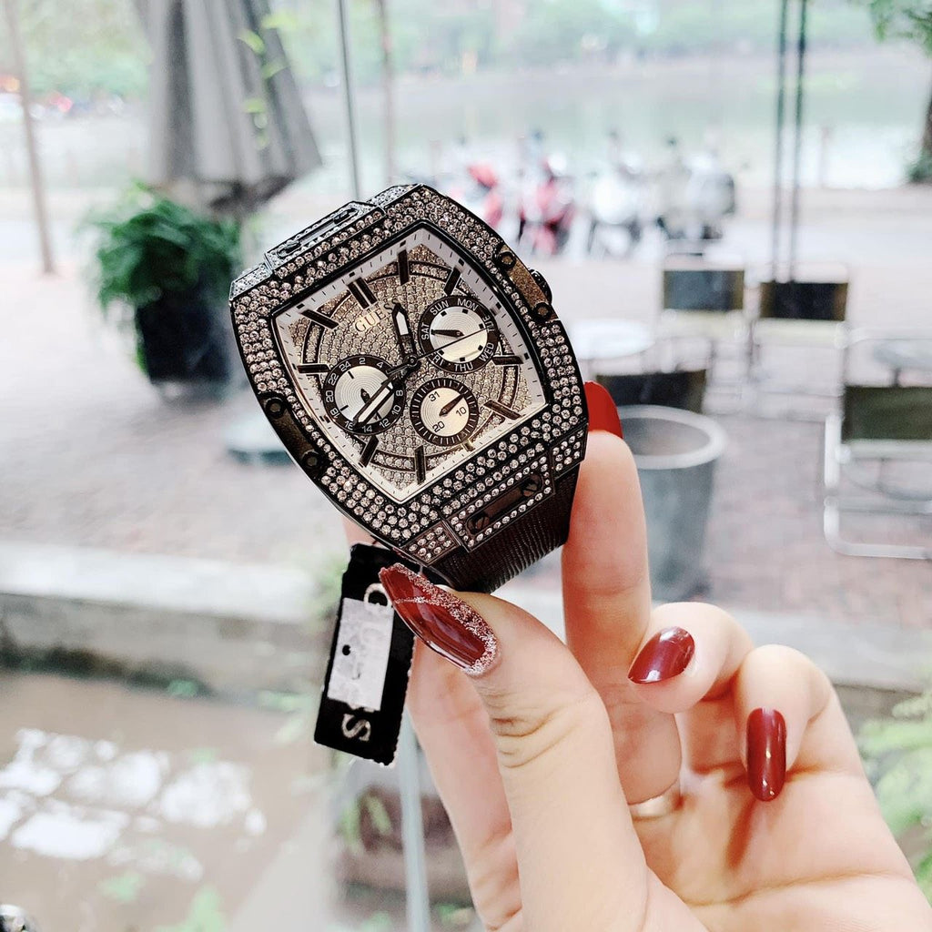 Guess Phoenix Multifunction Silver Dial Black Silicone Strap Watch For Men - GW0048G1 Buy Now By Guess