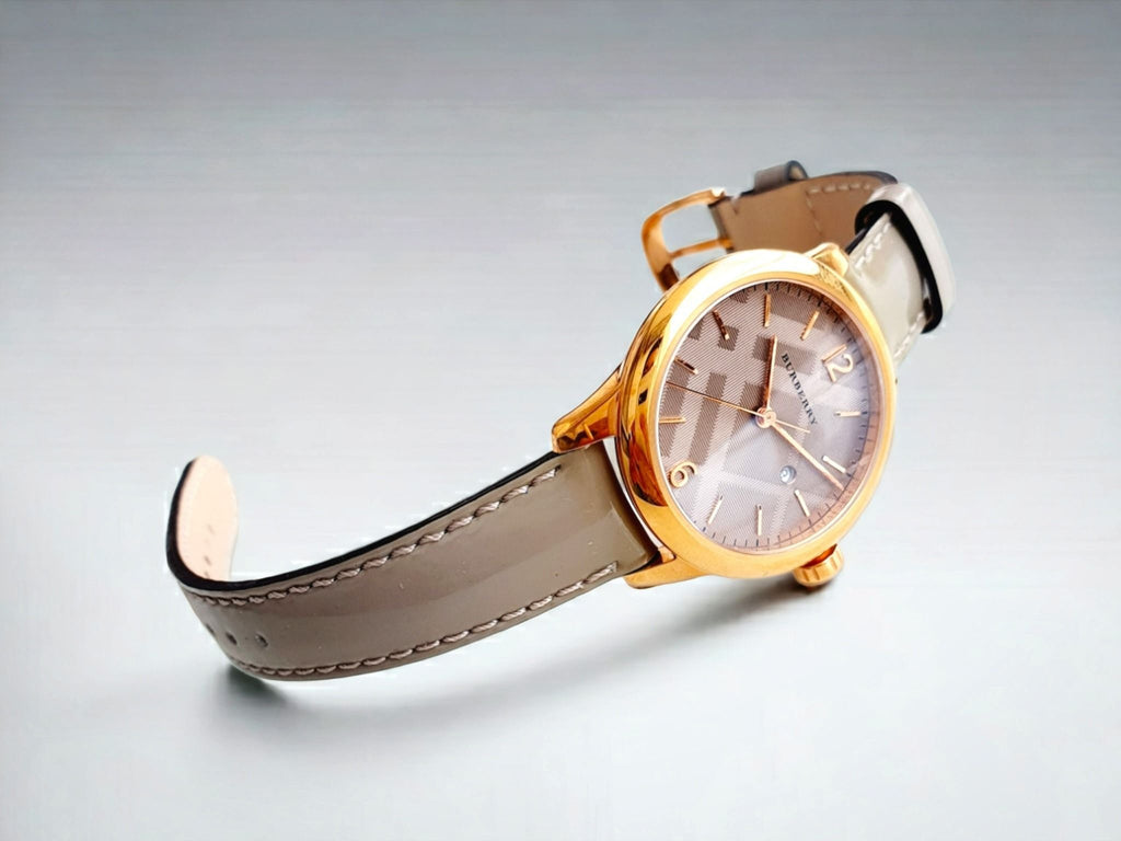 Burberry The Classic Quartz Grey Dial Grey Leather Strap Watch For Women - BU10119 Buy Now By Burberry