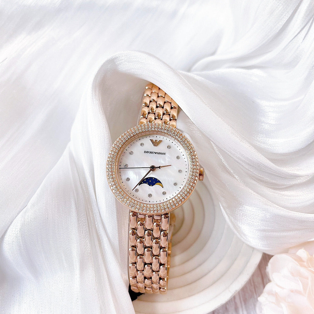 Emporio Armani Rosa Mother of Pearl Dial Rose Gold Steel Strap Watch For Women - AR11462 Buy Now By Emporio Armani