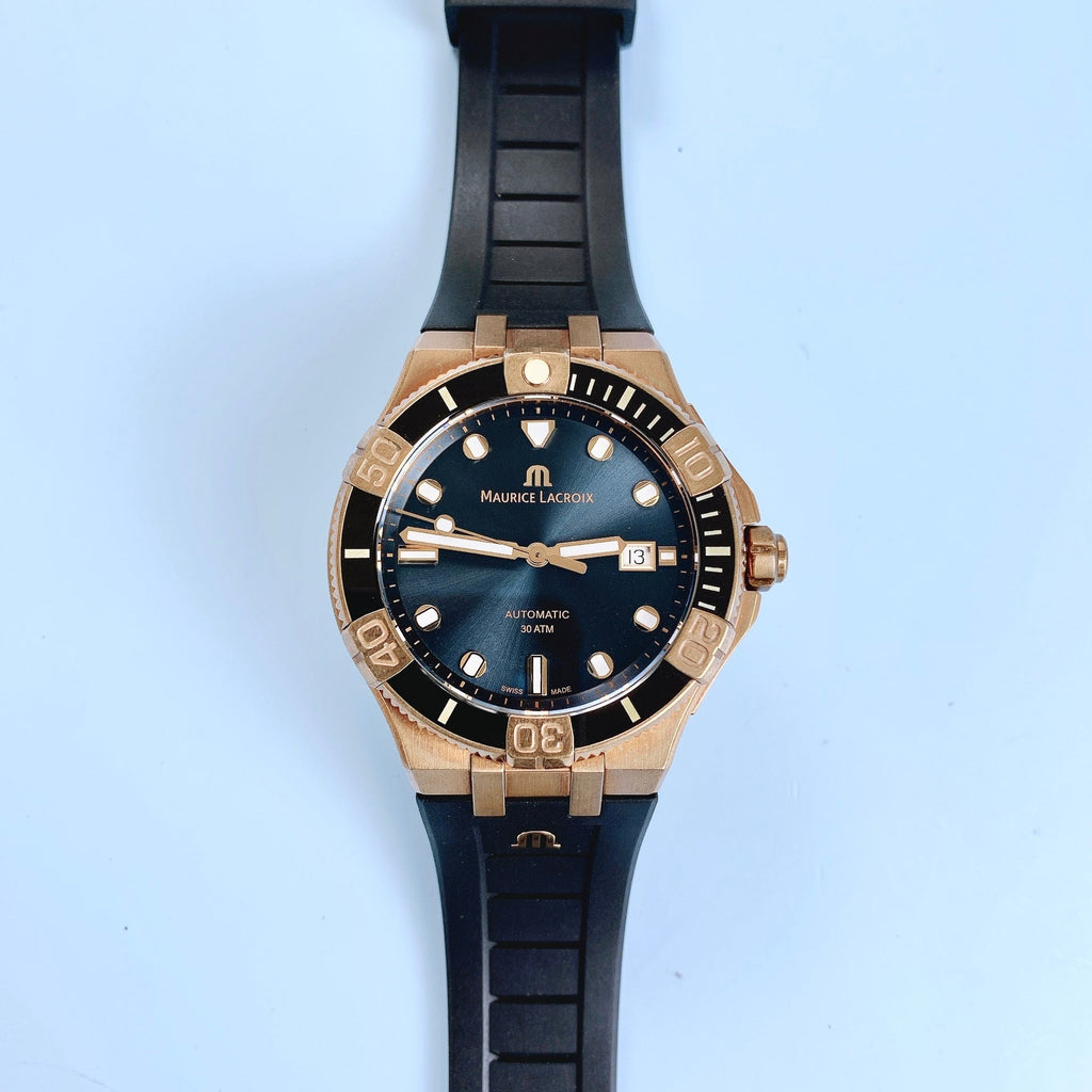 Maurice Lacroix Aikon Venturer Black Dial Black Rubber Strap Watch For Men - AI6058-BRZ0B-330-2 Buy Now By Maurice Lacroix