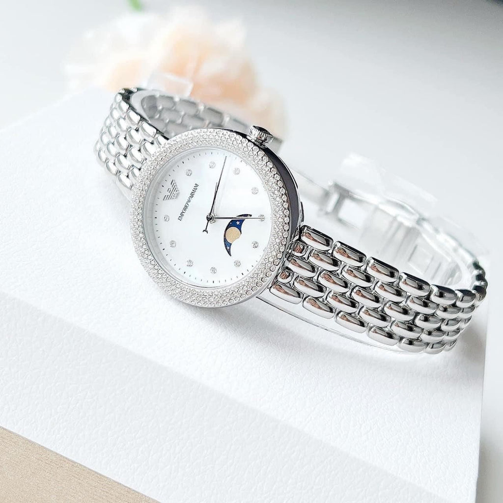 Emporio Armani Rosa Quartz Mother of Pearl Dial Silver Steel Strap Watch For Women - AR11461 Buy Now By Emporio Armani