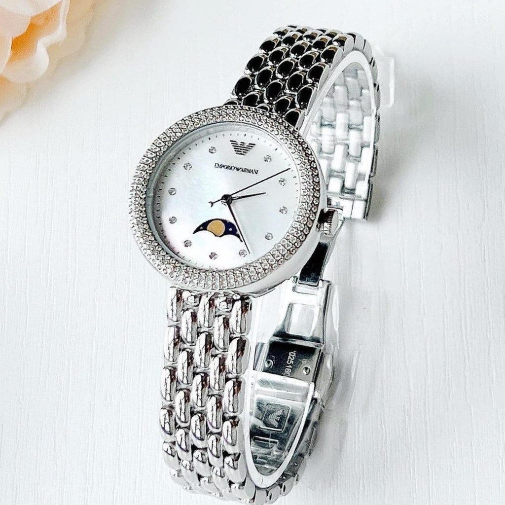 Emporio Armani Rosa Quartz Mother of Pearl Dial Silver Steel Strap Watch For Women - AR11461 Buy Now By Emporio Armani