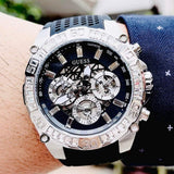 Guess Trophy Multifunction Black Dial Black Rubber Strap Watch for Men - GW0333G1 Buy Now By Guess