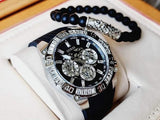 Guess Trophy Multifunction Black Dial Black Rubber Strap Watch for Men - GW0333G1 Buy Now By Guess