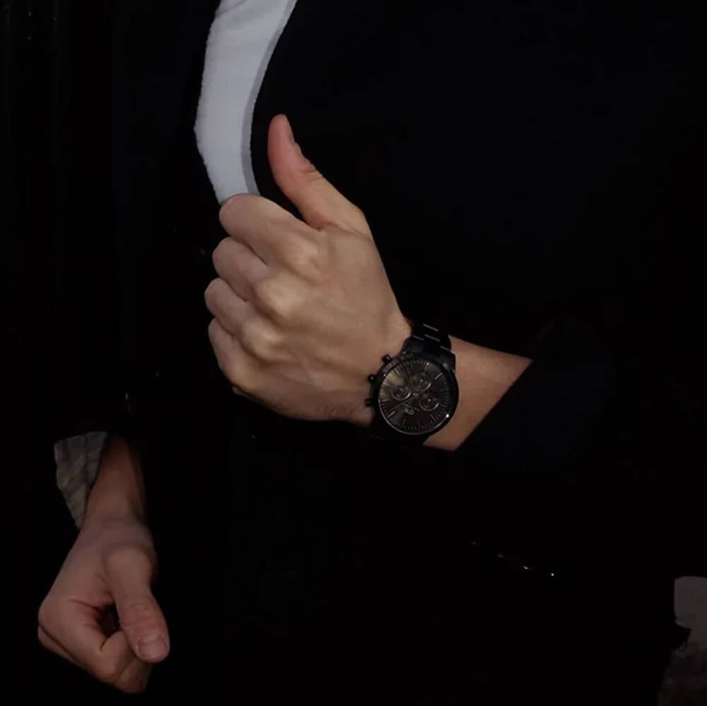 Daniel Wellington Iconic Chronograph Black Dial Black Steel Strap Watch For Men - DW00100642 Buy Now By Daniel Wellington