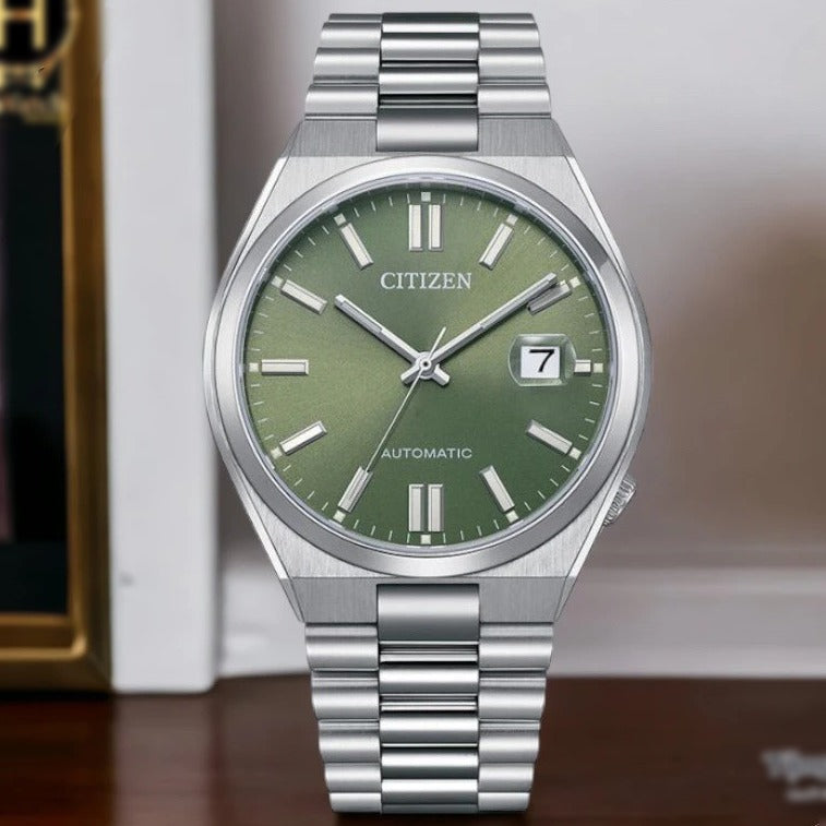 Citizen x Pantone Automatic Peaceful Green Dial Silver Steel Strap Watch For Men - NJ0158-89Z Buy Now By Citizen