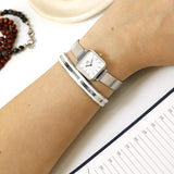 Daniel Wellington Quadro Studio White Dial Silver Mesh Bracelet Watch For Women - DW00100521 Buy Now By Daniel Wellington