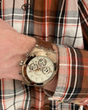 Guess Analog Multifunction White Dial Brown Leather Strap Watch for Men - GW0262G3 Buy Now By Guess