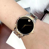 Movado Museum Classic Black Dial Two Tone Steel Strap Watch for Men - 0607200 Buy Now By Movado