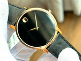 Movado Museum Classic Black Dial Black Leather Strap Watch for Men - 0607196 Buy Now By Movado