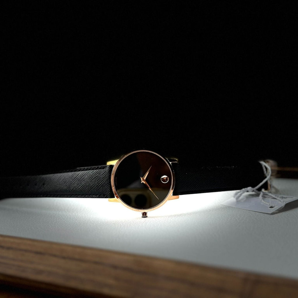 Movado Museum Classic Black Dial Black Leather Strap Watch for Men - 0607196 Buy Now By Movado