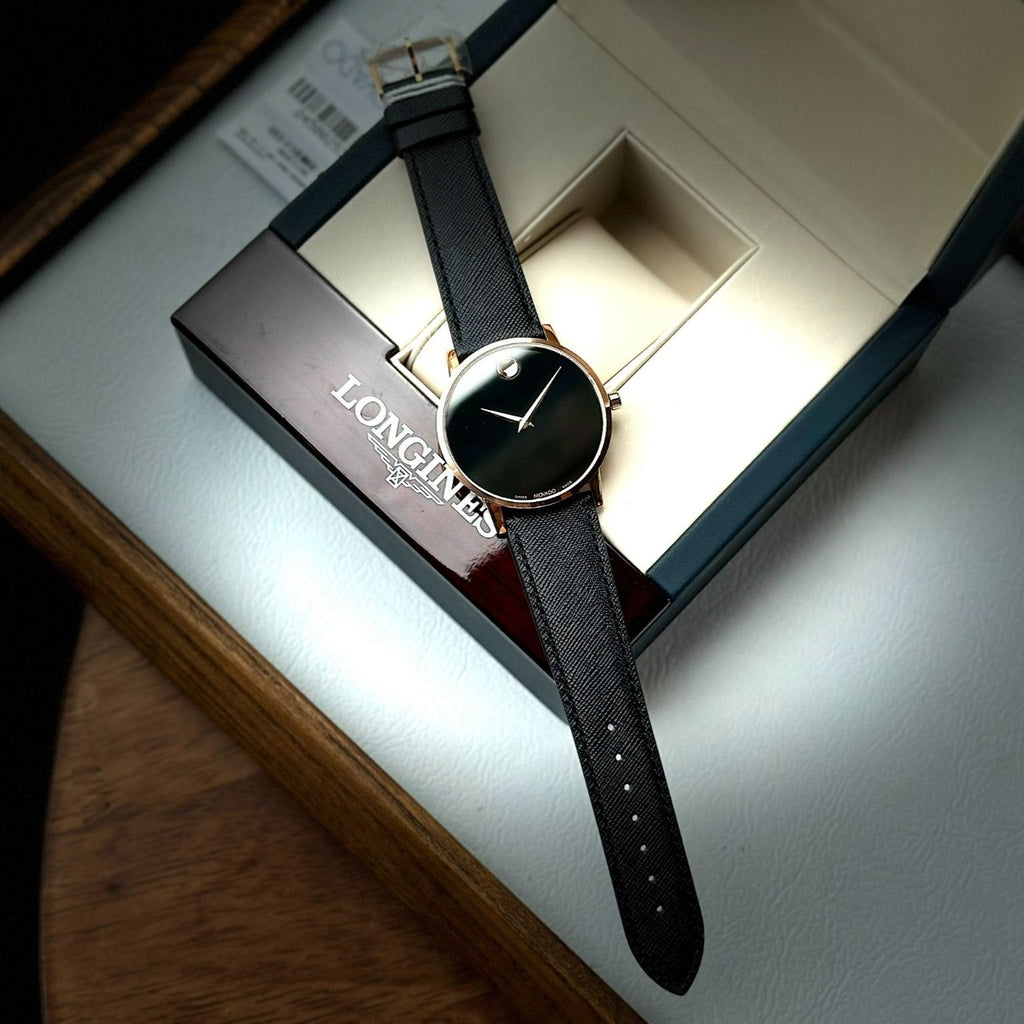 Movado Museum Classic Black Dial Black Leather Strap Watch for Men - 0607196 Buy Now By Movado