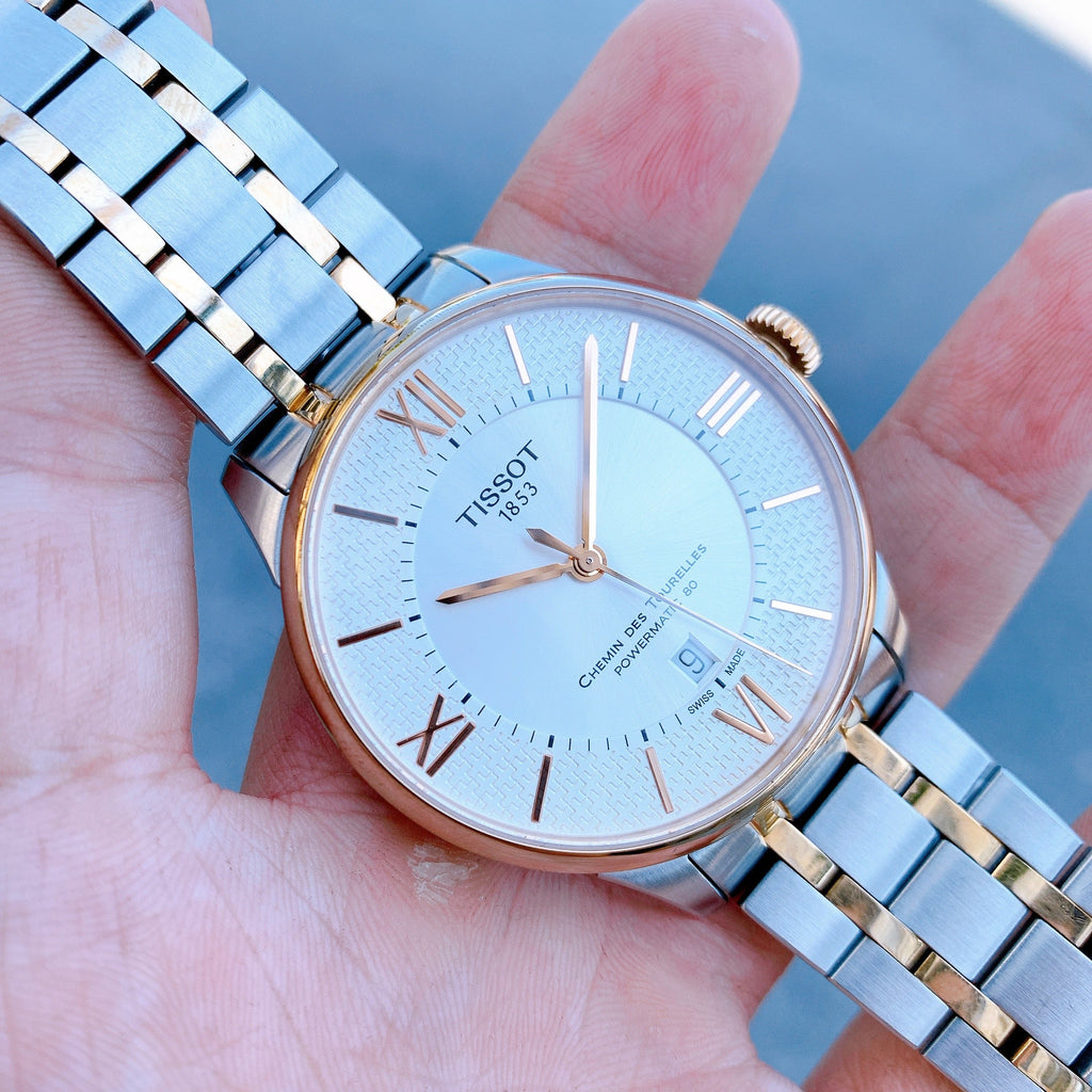 Tissot Chemin des Tourelles Powermatic 80 Silver Dial Two Tone Steel Strap Watch for Men - T099.407.22.038.02 Buy Now By Tissot